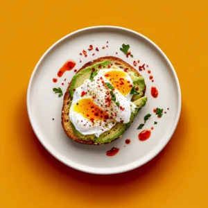 Avocado Toast with Poached Eggs and Chili Flakes