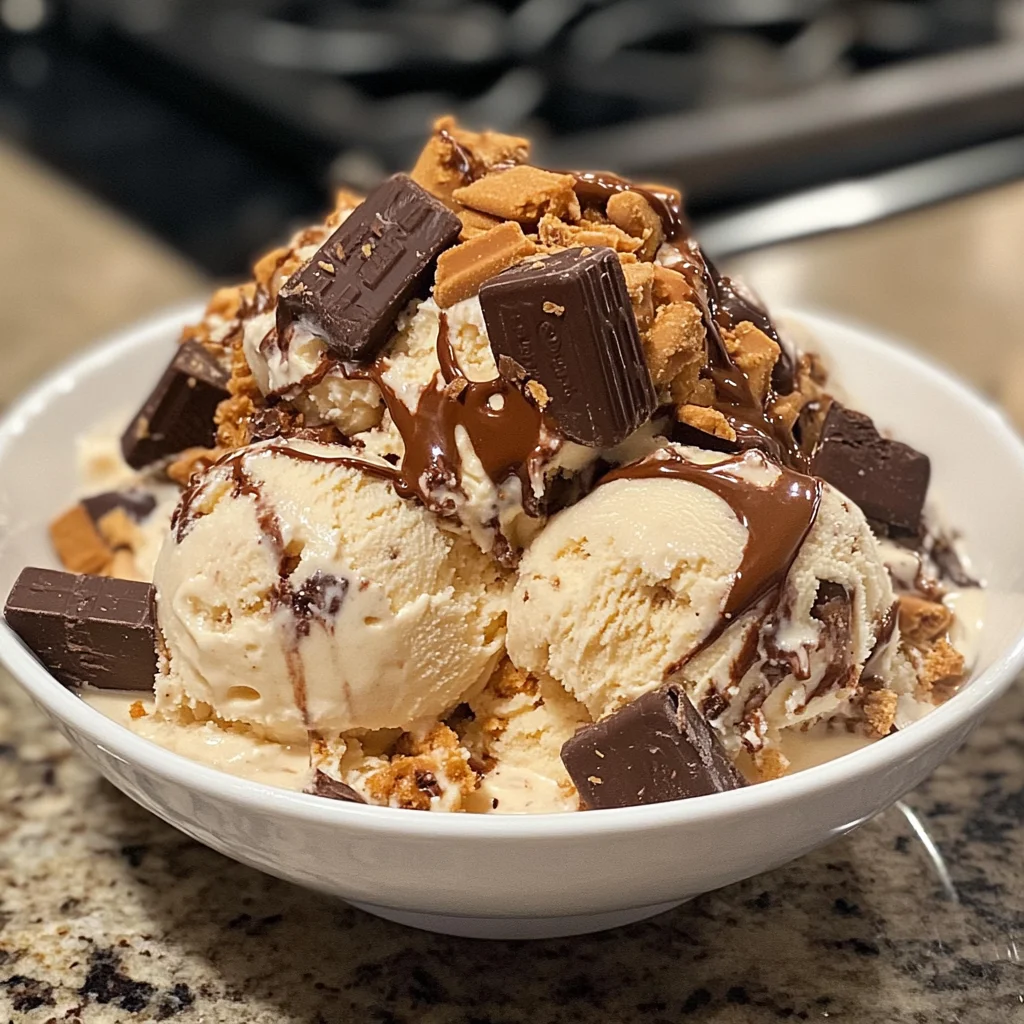 Cookie Dough Snickers & Reese’s Ice Cream Recipe