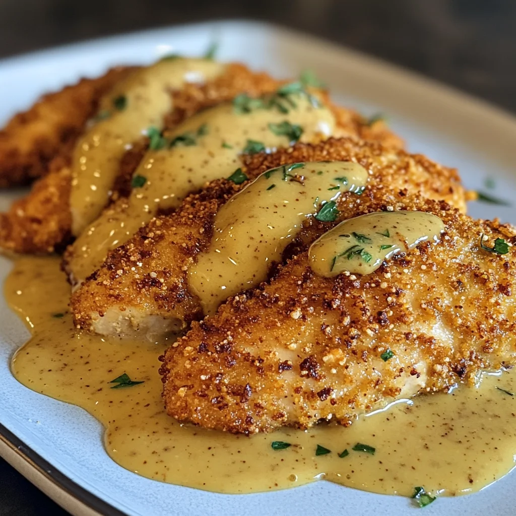 Pretzel Crusted Chicken with Honey Mustard Sauce