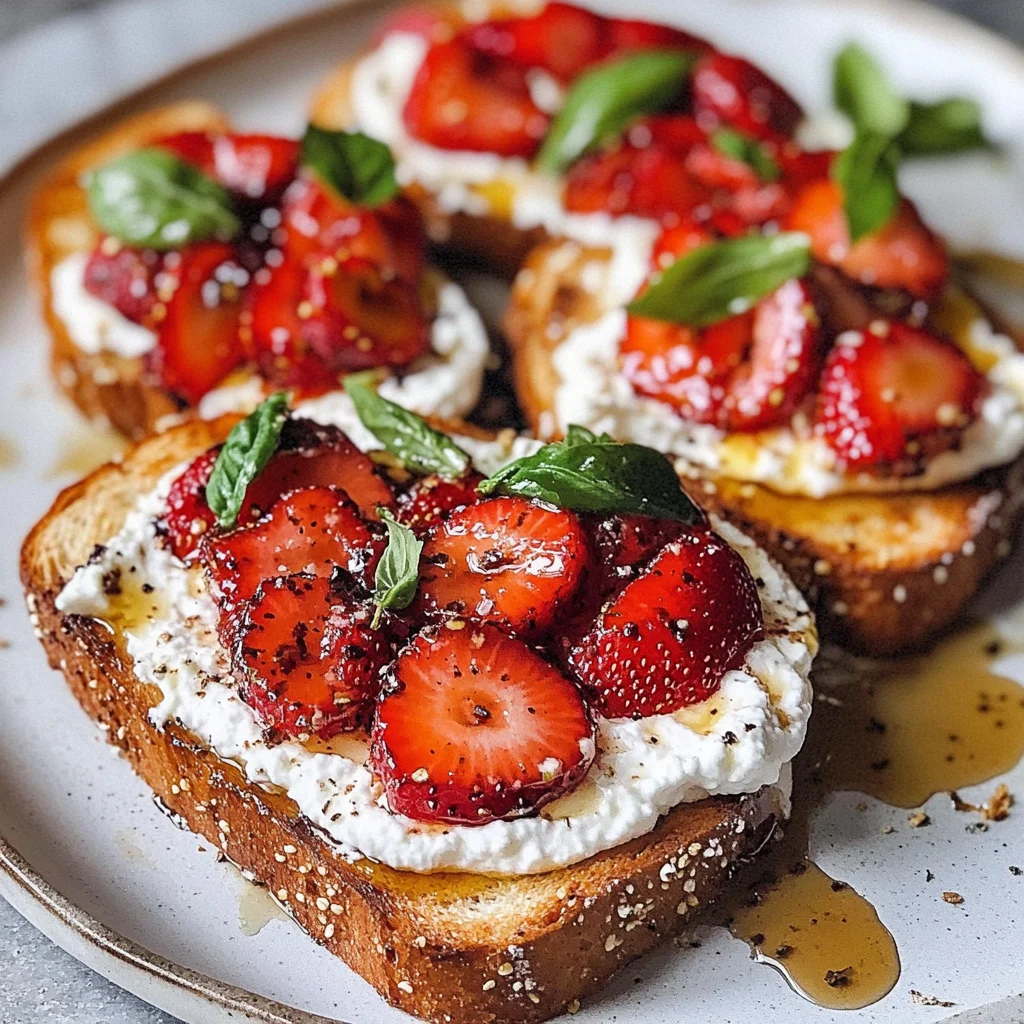 Roasted Strawberry Whipped Ricotta Toast